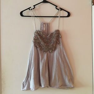 Intricately Beaded Free People Tank